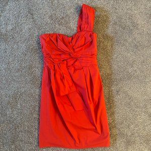Nanette Lepore Crimson Red One Shoulder Dress, Size 6